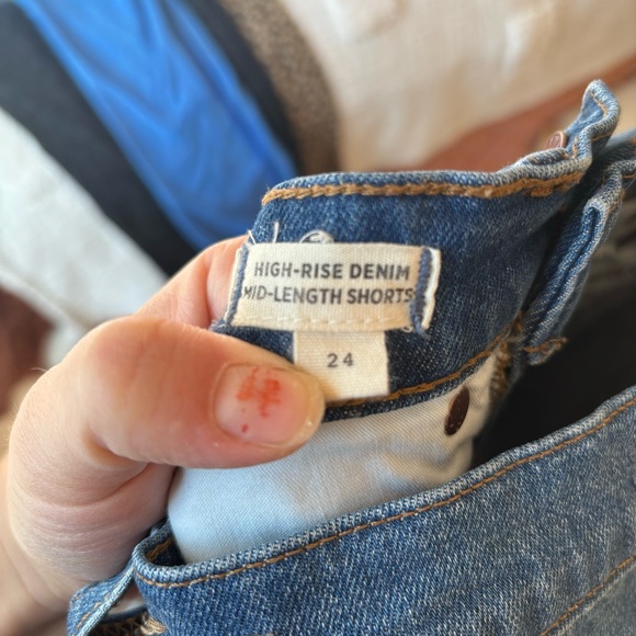 Madewell High-Rise Denim Mid-Length Shorts Size 24 L0367 - Picture 8 of 8